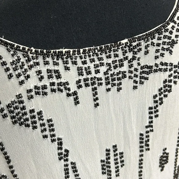 Gryphon New York Hand Beaded Silk Blouse Boho Embellished Top Women’s Small - Picture 5 of 12